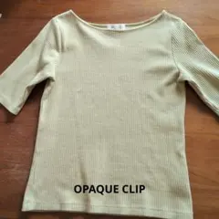 OPAQUE.CLIP リブ編み五分袖トップス 美品