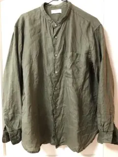 ユニクロ プレミアムリネンスタンドカラーシャツ（長袖）