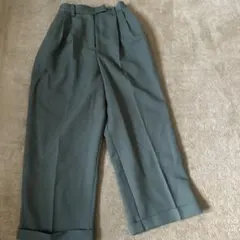 グリーン ワイドパンツ L