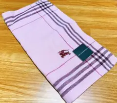 BURBERRY ピンク チェック タオルハンカチ
