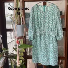 Rope Picnic 花柄 七分袖 ワンピース 38 チュニックにしても⭐︎