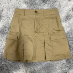 GU ベージュ プリーツスカート フロントスリット