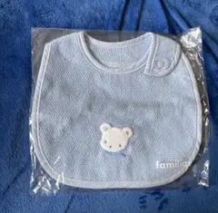 familiar 水色 クマ刺繍 スタイ　よだれかけ