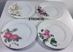 希少 STECHCOL 花柄プレート 19.5cm 4枚セット 金彩 美品のサムネイル
