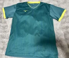【良品】Mizuno グリーン Vネックシャツ Mサイズ