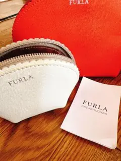 FURLA ポーチセット ホワイト オレンジ