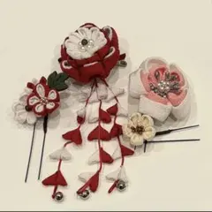 和風 花飾り 髪飾り　4点セット