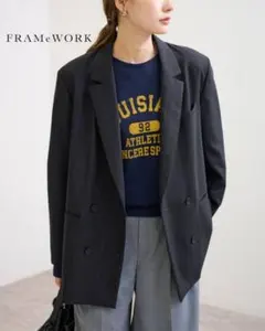 ☆【完売品】FRAMeWORK ウールダブルブレストジャケット ネイビー 38☆