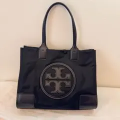 【トリーバーチ 】エラ トートバッグ レザー×ナイロン 肩掛け A4可 ネイビー