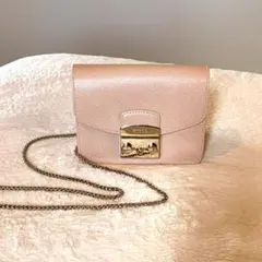 【値下げ】FURLA メトロポリス ショルダーバッグ　ピンク　ベージュ