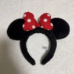 ミニーマウス カチューシャ 赤い水玉リボン