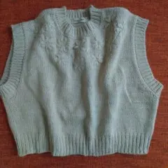 Samansa Mos2 花刺繍入りニットベスト