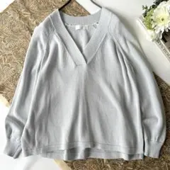 【美品】ガリャルダガランテ サマーニット Ｖネック 水色 プルオーバー