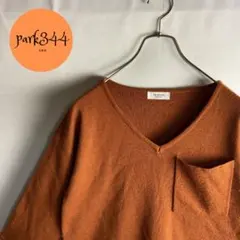 【Te chichi TERRASSE　Vネック　胸ポケット　七分袖　ニット】