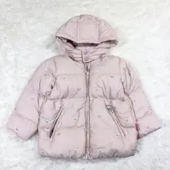 ミキハウス ダウンジャケット 90 うさこ ハート ピンク 刺繍 フード付き