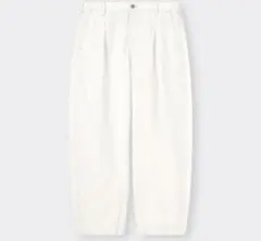 GU デニムカーブタックパンツ オフホワイト　　Lサイズ