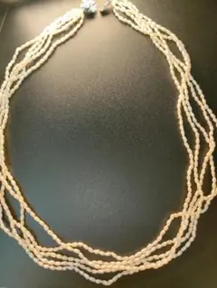 淡水パール 多層式ネックレス ホワイト