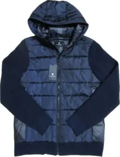 ブラックレーベルクレストブリッジ 新品！サイドチェック中綿ニットブルゾン 紺 Ｌ