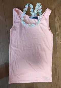 AS KNOW AS　サーモンピンク タンクトップ レース装飾のサムネイル