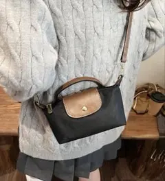 ミニショルダーバッグ 黒✖️ブラウン スマホショルダー