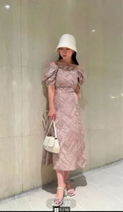 【美品】SNIDEL 2way デザインプリント ロングワンピース