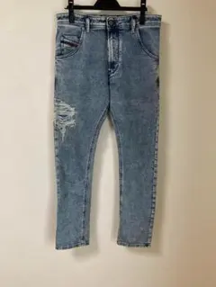 DIESEL ダメージ加工 ライトブルーデニムパンツ