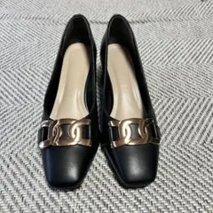 VIVIAN ブラックパンプス スクエアパンプス