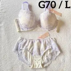 トリンプ ブラジャー　カーヴィースリムブラ フラワーハグズ＆ショーツ G70/Ｌ