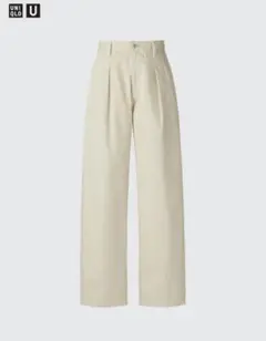 UNIQLO U デニムタックパンツ ベージュ 23
