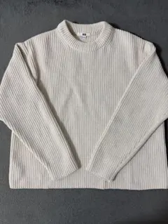 UNIQLO ☆アイボリー リブ編みニット