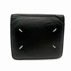 マルジェラ　4ステッチ　三つ折り財布　コンパクトウォレット　ブラック　黒　894 マルジェラ 4ステッチ 三つ折り財布 コンパクトウォレット ブラック 黒