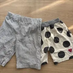 ハーフパンツ2点セット ストライプ・ドット