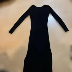 ブラックロングニットワンピース