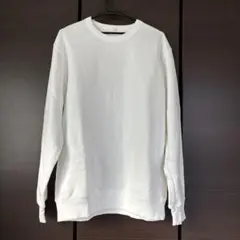 無地　白トレーナー　L 裏起毛
