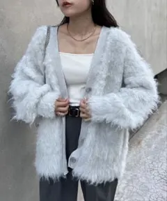 チャオパニック　シャギー　ニットカーディガン