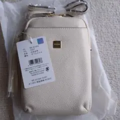 アイボリー スマホショルダーバッグ