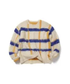 SUBU PAMM 透明な空気のチェックニット sandal クリームアイボリー SUBU × PAMM 