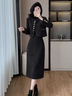 上品セットアップ♡ロング丈シンプル卒業式結婚式パーティー冬春用