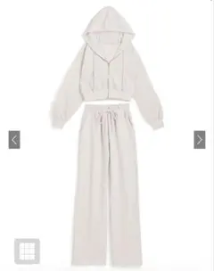 早者勝‼️新品‼️ ジップパーカー×キャミ×ワイドパンツ裏起毛セットアップ