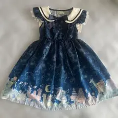 美品　希少　110 エコネコ　星降る夜空セーラー ワンピース