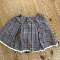 petit main チェック柄フレアスカート 130