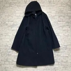 GLOBAL WORK フード付きロングコート ネイビー　シンプル　レディースのサムネイル
