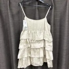 pour la frime ベージュ フリルキャミソール