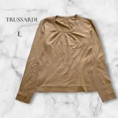 【トラサルディ】TRUSSARDI カシミヤ混 長袖ニット ベージュ 日本製 L
