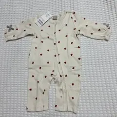 プティマイン アソートカバーオール ハート柄ロンパース 新品 80 ラブリー
