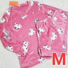 猫 ふわもこ パジャマ ルームウェア 新品 レディース M ピンク ネコ ねこ