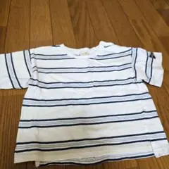 【美品】プティマイン　ボーダーTシャツ　90センチ