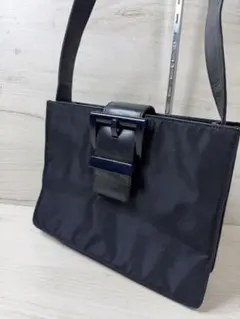 PRADA プラダ ナイロン レザー ハンドバッグ ネイビー 保存カード付