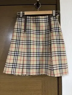 バーバリー ブルーレーベル ウール プリーツスカート ノバチェック S