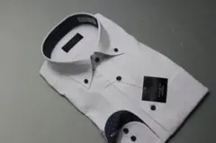 L(41-84) 　BIELMAN　BDワイシャツ　形態安定　白ストライプ織柄